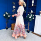 Helena Banded Maxi Dress Floral Peach