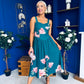 Jude Drop waist Midi Dress Floral Green