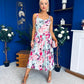 Jude Drop Waist Midi Dress Floral Mint