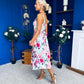Jude Drop Waist Midi Dress Floral Mint