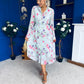 Blaire Detailed Plisse Midi Dress Floral Mint