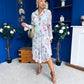 Blaire Detailed Plisse Midi Dress Floral Mint