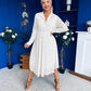 Blaire Detailed Plisse Midi Dress Polka Cream