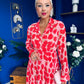 Blaire Detailed Plisse Midi Dress Floral Pink