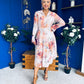 Blaire Detailed Plisse Midi Dress Floral Pastel
