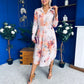 Blaire Detailed Plisse Midi Dress Floral Pastel