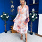Blaire Detailed Plisse Midi Dress Floral Pastel