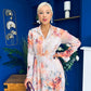 Blaire Detailed Plisse Midi Dress Floral Pastel