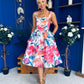 Raisa Strappy Sweetheart Neck Midi Dress Floral