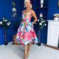 Raisa Strappy Sweetheart Neck Midi Dress Floral