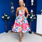 Raisa Strappy Sweetheart Neck Midi Dress Floral