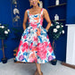 Raisa Strappy Sweetheart Neck Midi Dress Floral