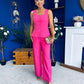 Jamie Waistcoat And Jo Trouser Set Fuchsia