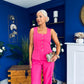 Jamie Waistcoat And Jo Trouser Set Fuchsia