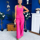 Jamie Waistcoat And Jo Trouser Set Fuchsia