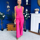 Jamie Waistcoat And Jo Trouser Set Fuchsia