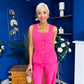 Jamie Waistcoat And Jo Trouser Set Fuchsia
