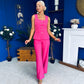 Jamie Waistcoat And Jo Trouser Set Fuchsia