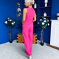 Jamie Waistcoat And Jo Trouser Set Fuchsia