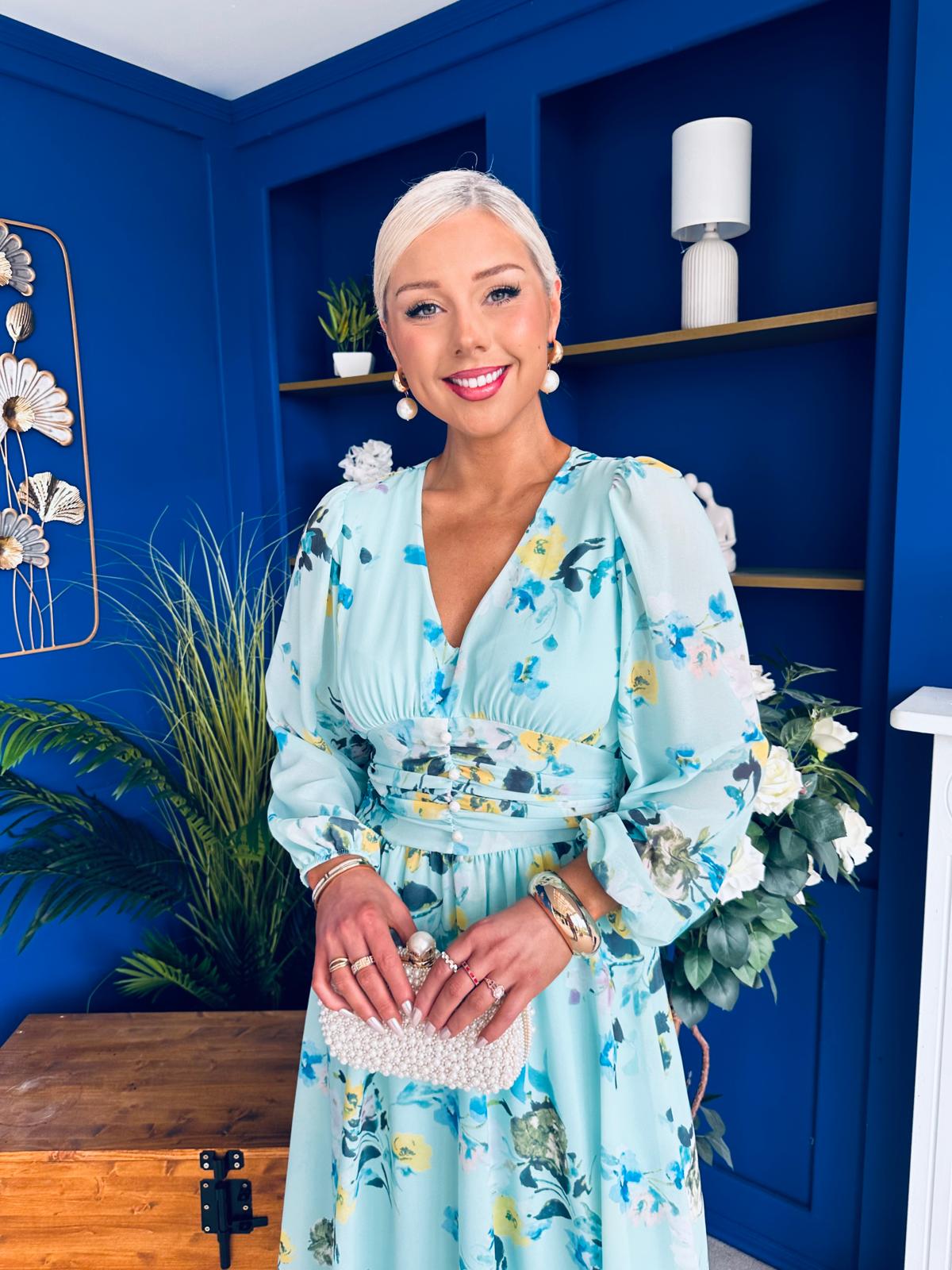 Bronagh Banded Midi Dress Floral Mint