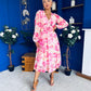 Bronagh Banded Midi Dress Floral Pink