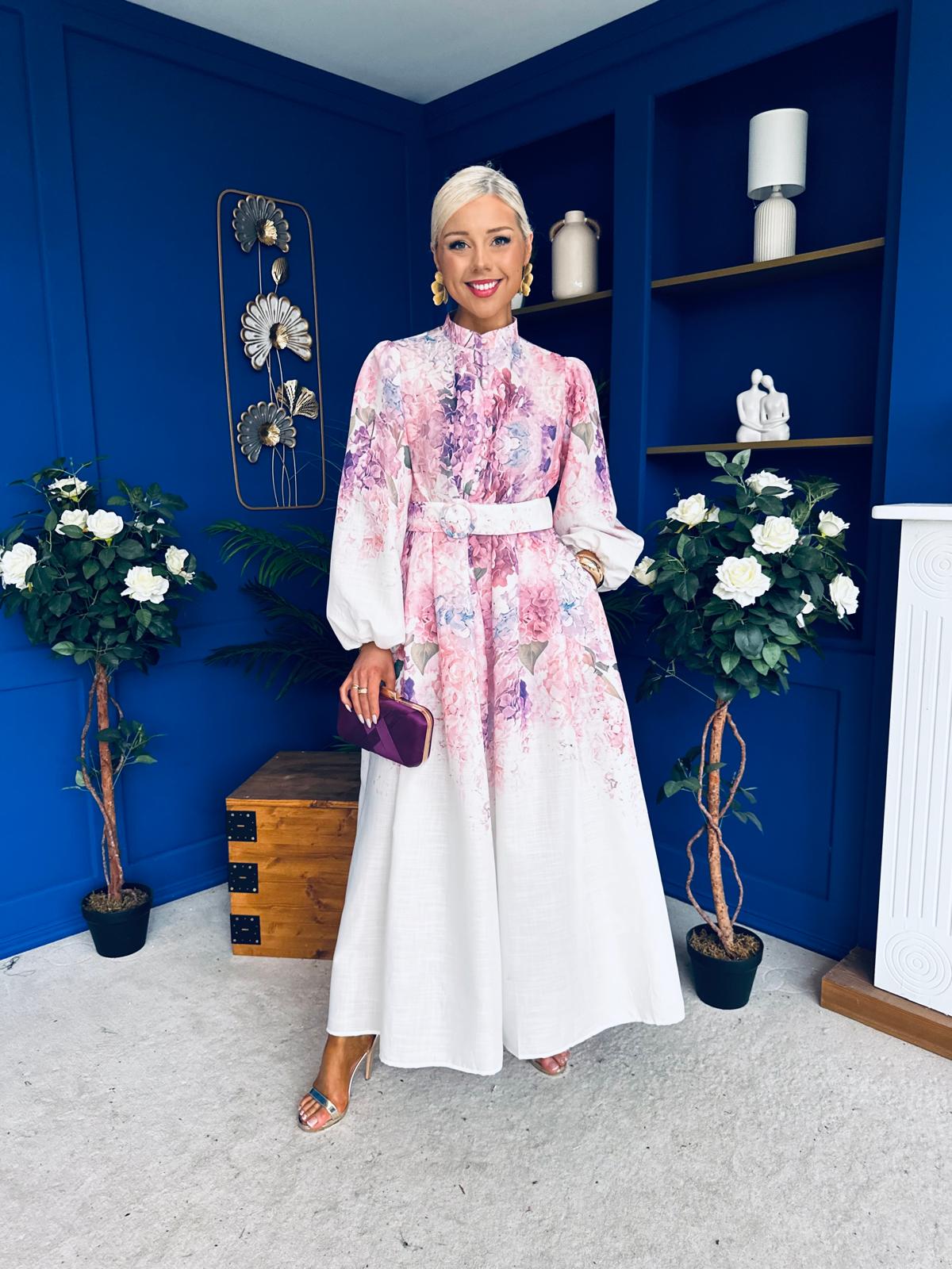 Laura Detailed Shirt Dress Floral White