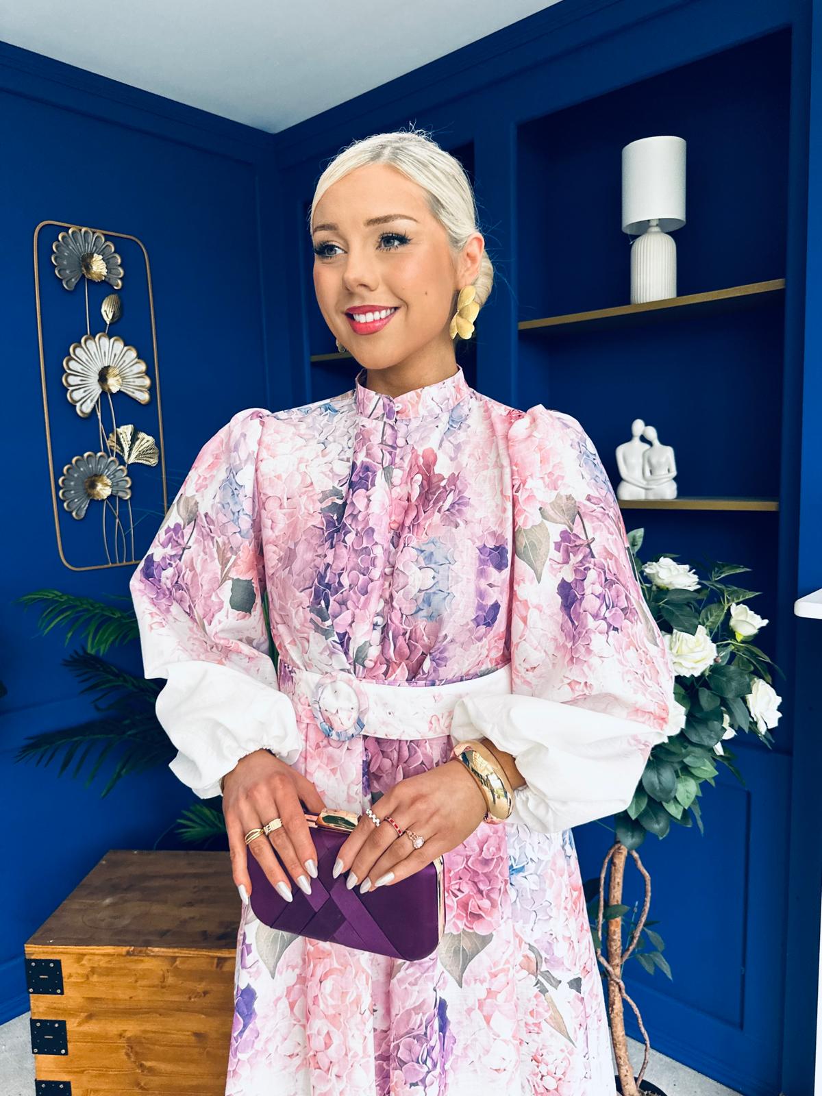 Laura Detailed Shirt Dress Floral White