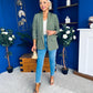 Sarah Gathered Sleeve Blazer Khaki