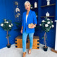 Sarah Gathered Sleeve Blazer Cobalt