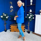 Sarah Gathered Sleeve Blazer Cobalt