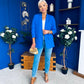 Sarah Gathered Sleeve Blazer Cobalt
