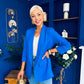 Sarah Gathered Sleeve Blazer Cobalt