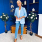 Sarah Gathered Sleeve Blazer Pwr Blue