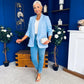 Sarah Gathered Sleeve Blazer Pwr Blue