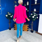 Sarah Gathered Sleeve Blazer Fuchsia