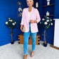 Sarah Gathered Sleeve Blazer Pwr Pink
