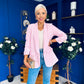 Sarah Gathered Sleeve Blazer Pwr Pink
