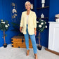 Sarah Gathered Sleeve Blazer Yellow