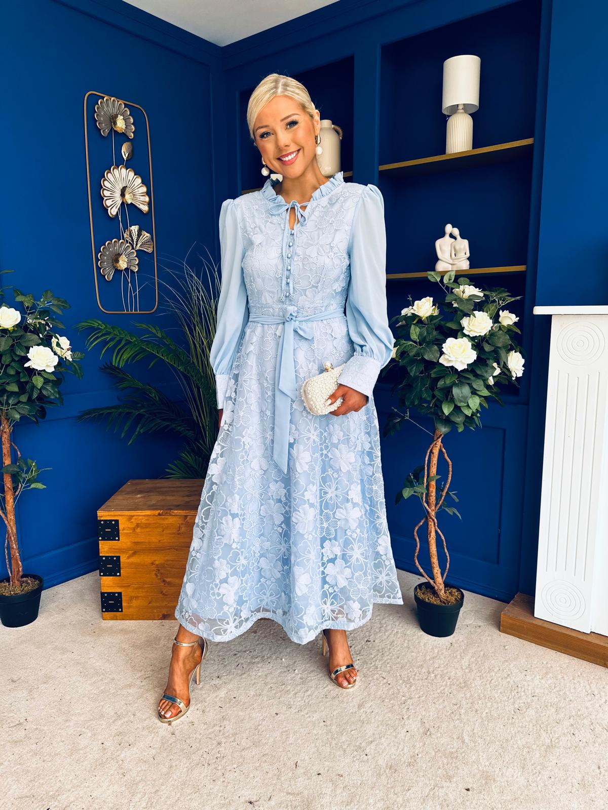 Oran Detailed Midi Shirt Dress Pwr Blue