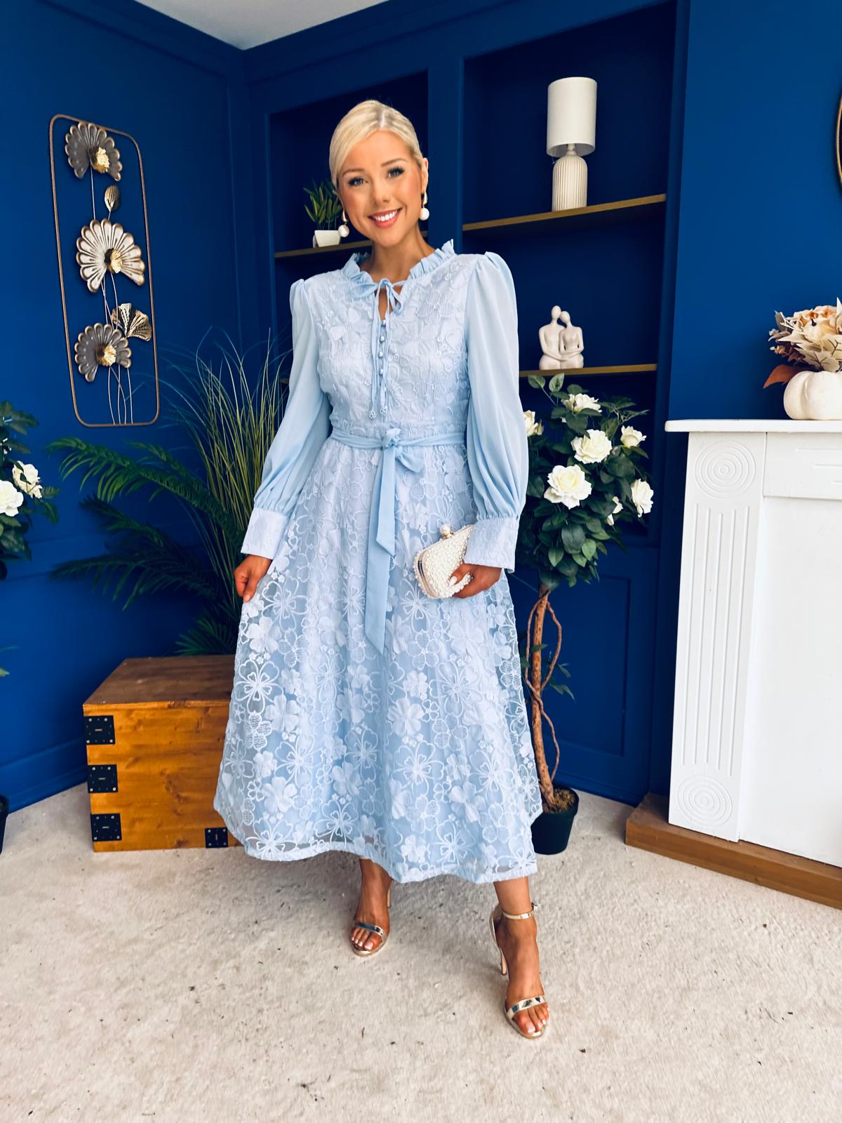 Oran Detailed Midi Shirt Dress Pwr Blue