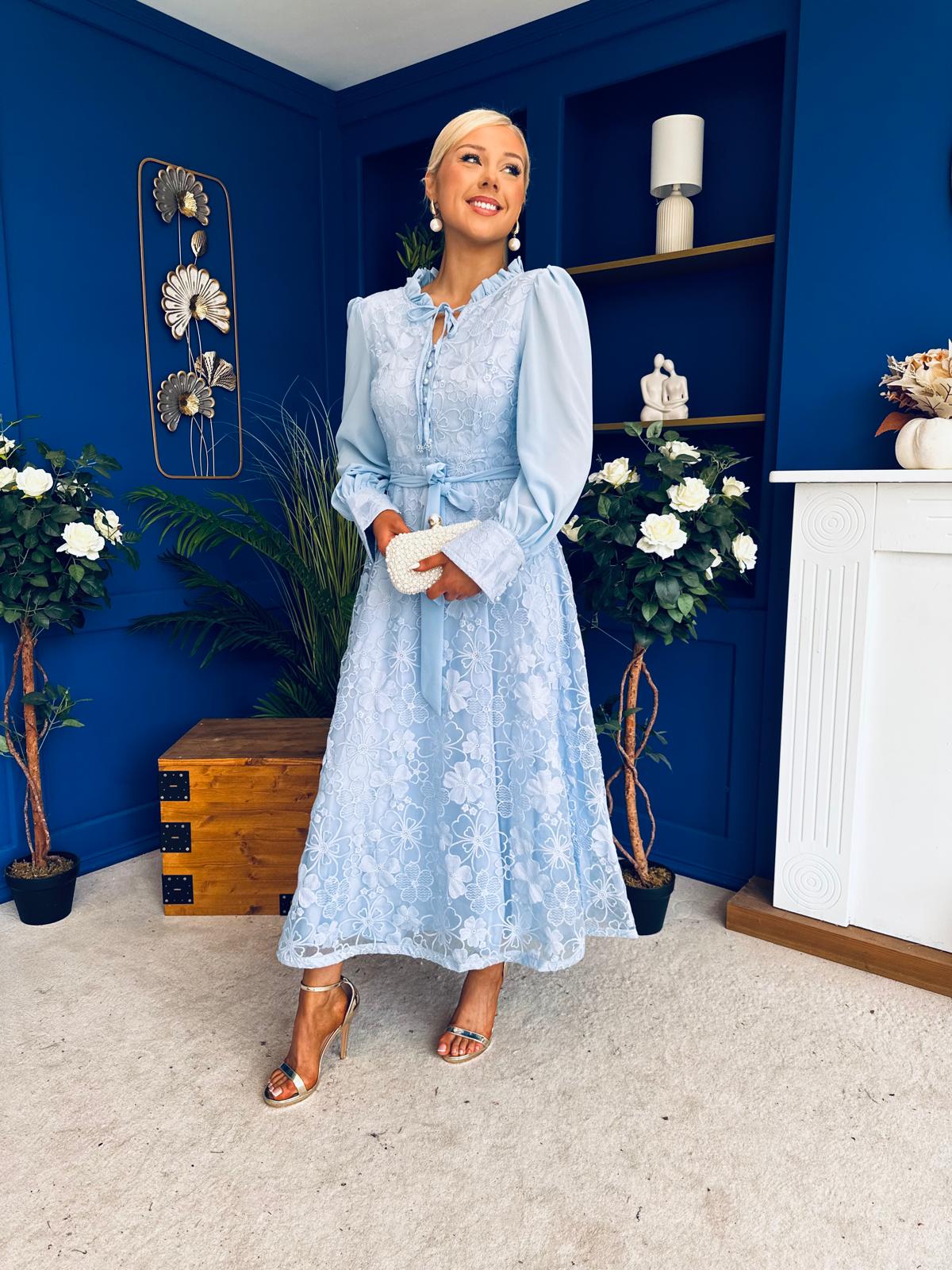 Oran Detailed Midi Shirt Dress Pwr Blue