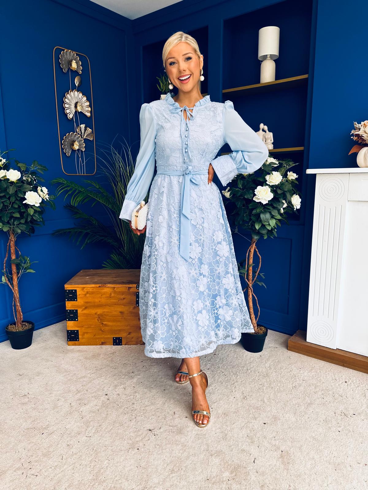 Oran Detailed Midi Shirt Dress Pwr Blue