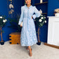 Oran Detailed Midi Shirt Dress Pwr Blue
