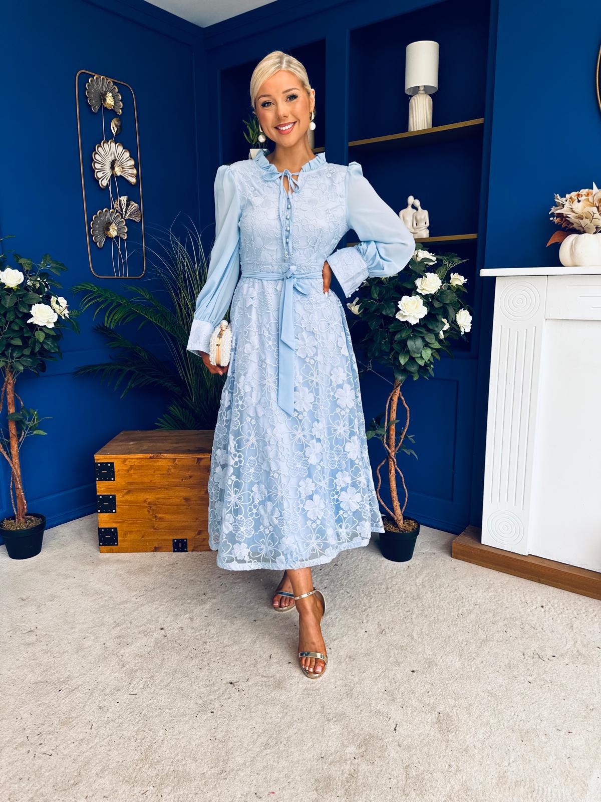 Oran Detailed Midi Shirt Dress Pwr Blue