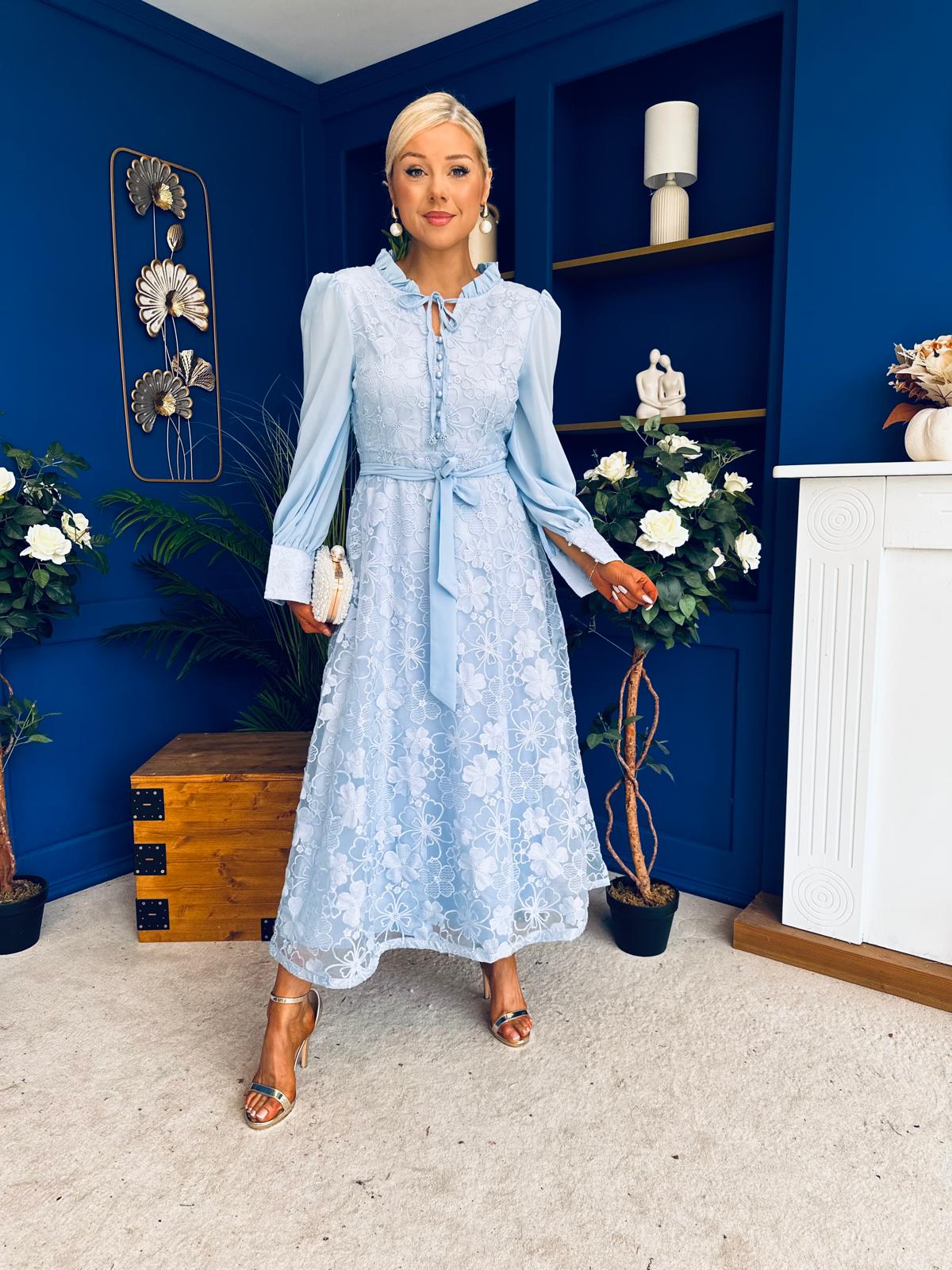 Oran Detailed Midi Shirt Dress Pwr Blue
