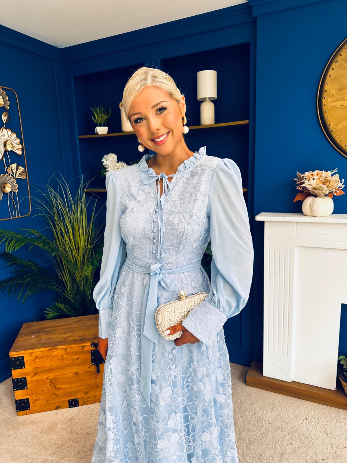 Oran Detailed Midi Shirt Dress Pwr Blue