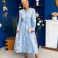 Oran Detailed Midi Shirt Dress Pwr Blue