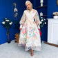 Kerry Detailed Shirt Dress Floral Cream