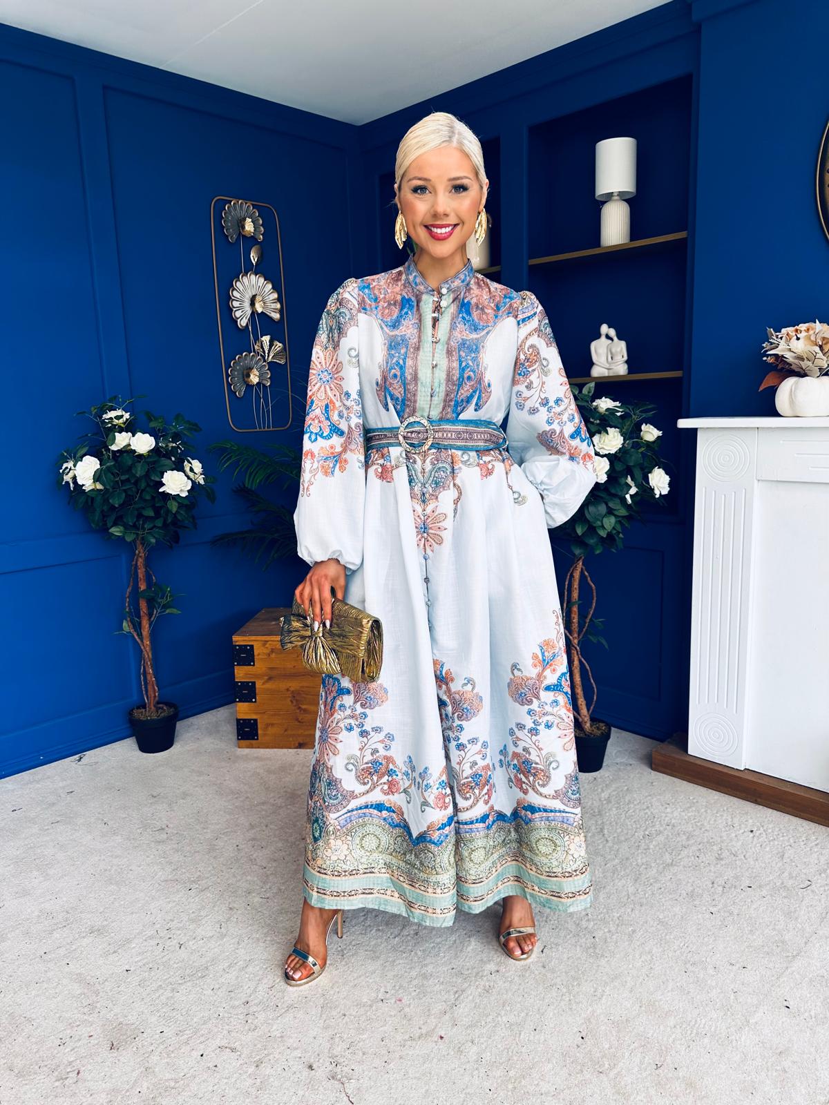 Presley Detailed Midi Shirt Dress Pwr Blue