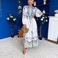 Presley Detailed Midi Shirt Dress Pwr Blue